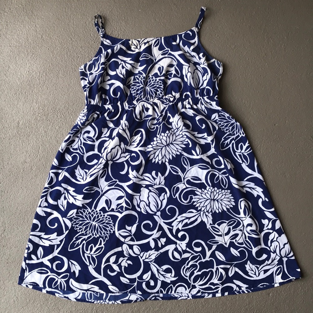 Lane Bryant Blue + White Floral Dress - Size 14/16